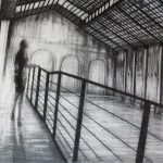 POINT OF VIEW, graphite and white tempera on wood, 61x105cm, 2010, Mariarosaria Stigliano