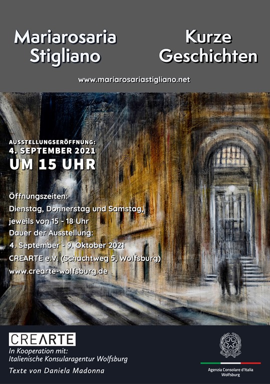 Invitation Mariarosaria Stigliano exhibition Storie Brevi 2021