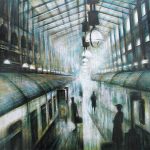 BABYLON STATION ARRIVI E PARTENZE, olio su tela, 95x130cm, 2014 di Mariarosaria Stigliano