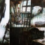 ALICE’S ROOM, polyptych, oil pigments and enamel on wood, 40x80cm, 2013, Mariarosaria Stigliano