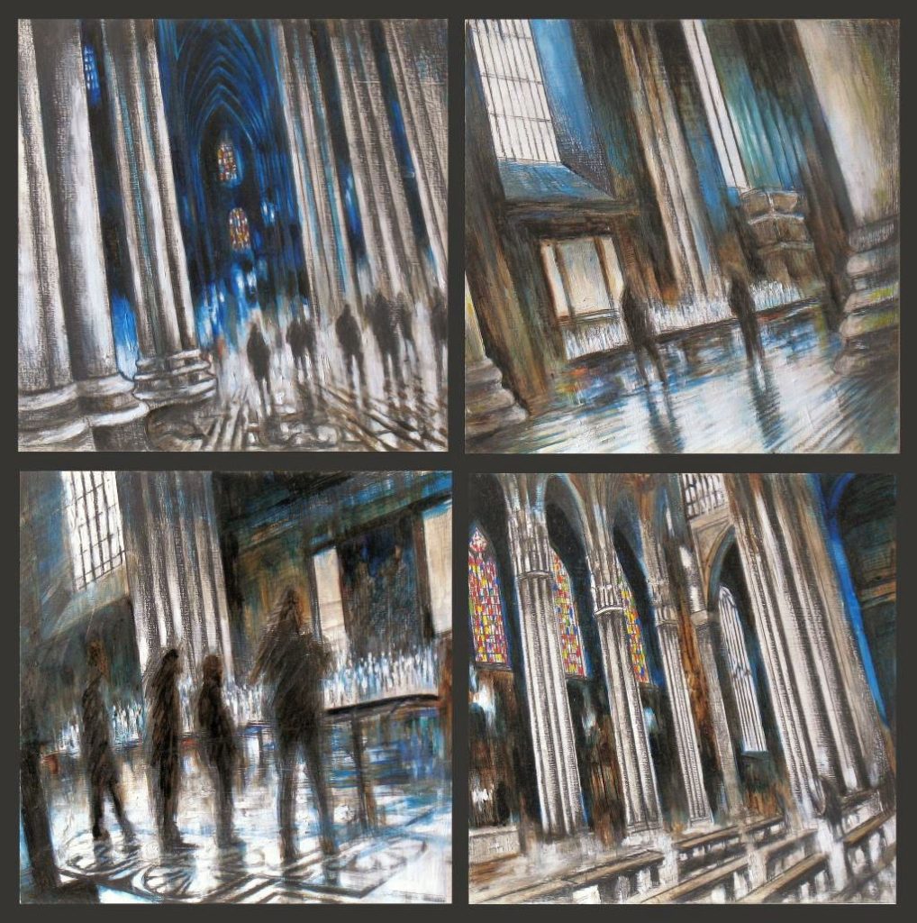 CATHEDRAL, oil pigments and enamel on wood, 60x60cm, 2009, Mariarosaria Stigliano