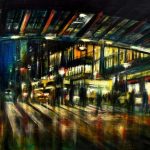 CITY, oil pigments and enamel on canvas, 50x70cm, 2022, Mariarosaria Stigliano