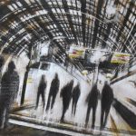 MILAN CENTRAL STATION, graphite and oil on paper, 50x70cm, 2009, Mariarosaria Stigliano