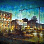 NIGHT 2, oil pigments and enamel on canvas, 70x100cm, 2017, Mariarosaria Stigliano