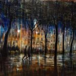 NIGHT WALK 2, oil pigments and enamel on canvas, 100x120cm, 2020, Mariarosaria Stigliano