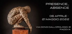 Locandina della mostra di pittura collettiva Presence_Absence a cui ha partecipato Mariarosaria Stigliano, Aprile-Maggio 2022