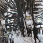 STATION INTERIOR, mixed tecnique on paper, 70x50cm, 2009, Mariarosaria Stigliano