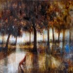 THE FOX’S DREAM, oil pigments and enamel on canvas, 65x120cm, 2019, Mariarosaria Stigliano
