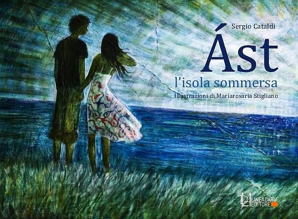 Cover of the story “AST submerged island” with illustrations by Mariarosaria Stigliano